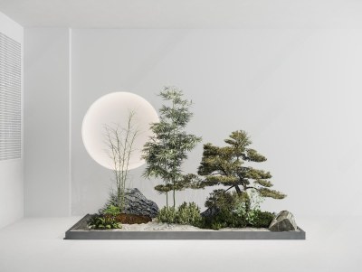 新中式景观造景3D模型下载